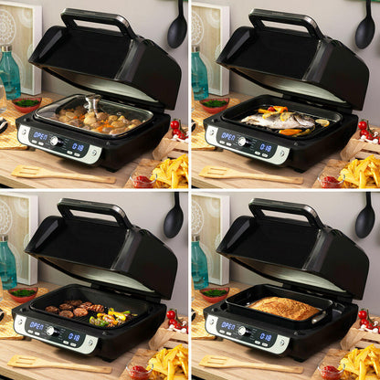 Freidora de Aire con Grill, Accesorios y Recetario Tecna Fryinn 12-in-1 6000 Negro Acero 3400 W 6 L